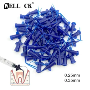 50pcs WELLCK Dental Disposable Plastic Syringe Tip Endo Irrigation Disposable Needle Tip For Dental Injection Medicine Refill