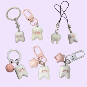Cute Teeth keychain Resin Pendant Tooth Shape Model Key Rings Dentist Decoration Key Chains Creative birthday gifts are lovely