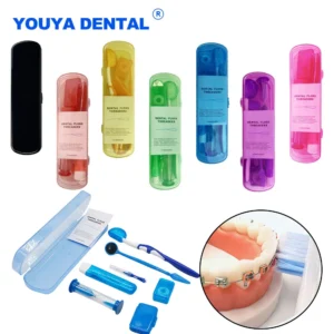 8pcs/Box Orthodontic Oral Care Kit  Clean Braces Portable Travel Toothbrush Mirror Interdental Brush Supplies Floss Thread Tool