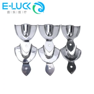 6pcs/Set Dental Metal Trays Dentistry Stainless steel Impression Tray Dentist Tools with no hole Upper Lower 3 Sizes