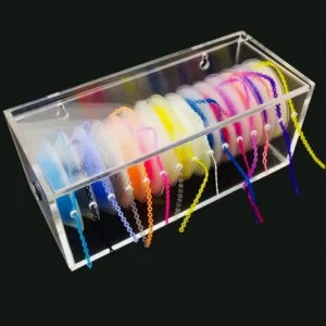 Dental Orthodontics Power Chain Box Acrylic Placing Ligature Chain Holder Dental Elastic Power Chain Box