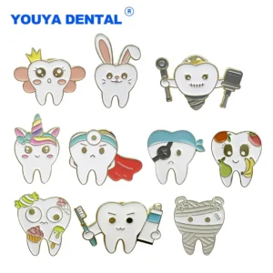 Dental Cute Tooth Shape Brooch Pin Cartoon Enamel Oral Care Dentistry Badge Metal Pins Jewelry Gifts For Doctors Nurses Kids