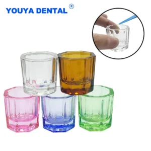 Dental Mixing Cup Glass Bowls Dish Reconcile Cup Household Octagonal Cups Powder Container Dentistry Lab Material